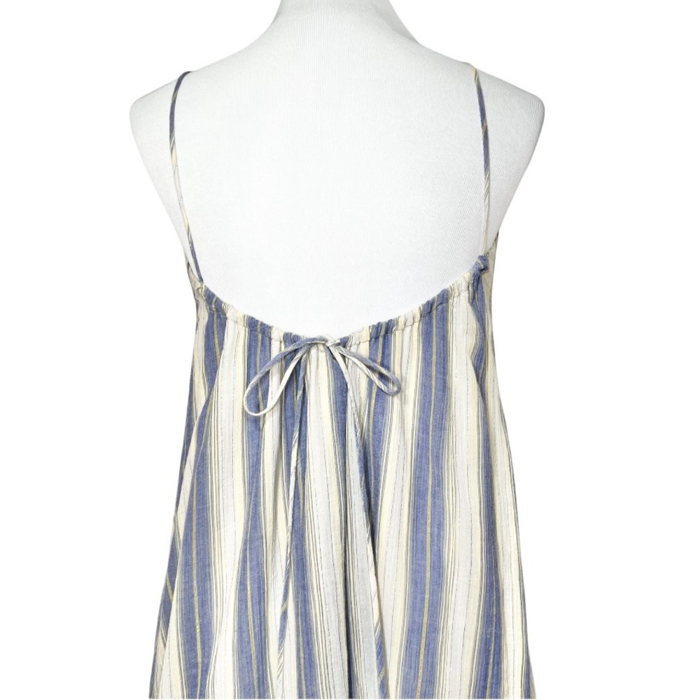 SOLD-Urban Outfitters Striped Chambray and Cream Midi Halter SunDress - Picture 7 of 15